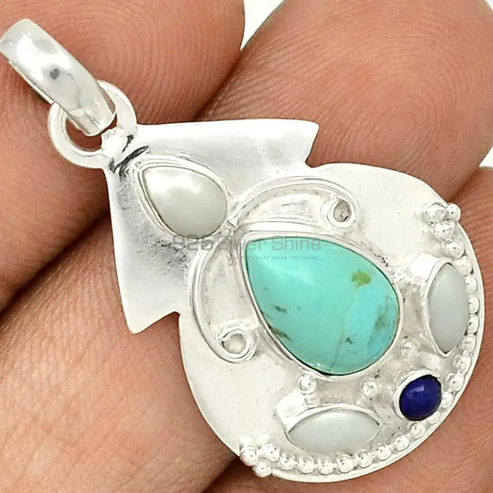 Best Quality Multi Gemstone Pendants Wholesaler In Fine Sterling Silver Jewelry 925SP58-3_0