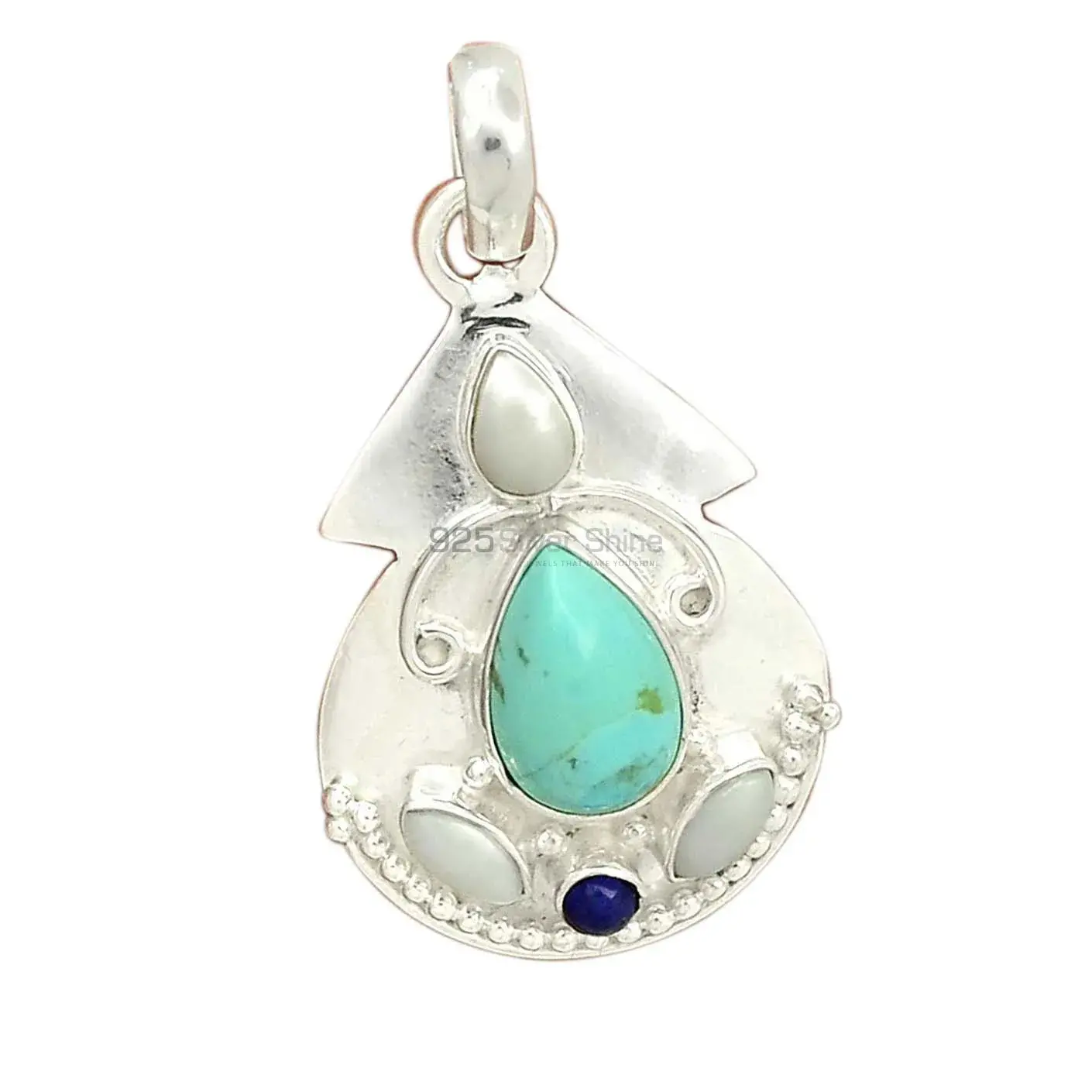 Multi Gemstone Pendants In Fine Sterling Silver Jewelry 925SP58-3_3