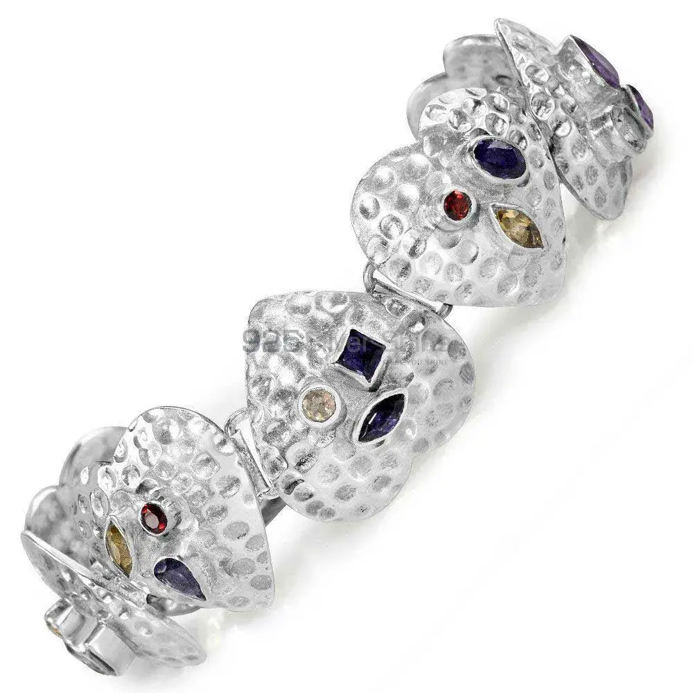 Best Quality Multi Stone Gemstone Bracelets Wholesaler In Fine Sterling Silver Jewelry 925SB246