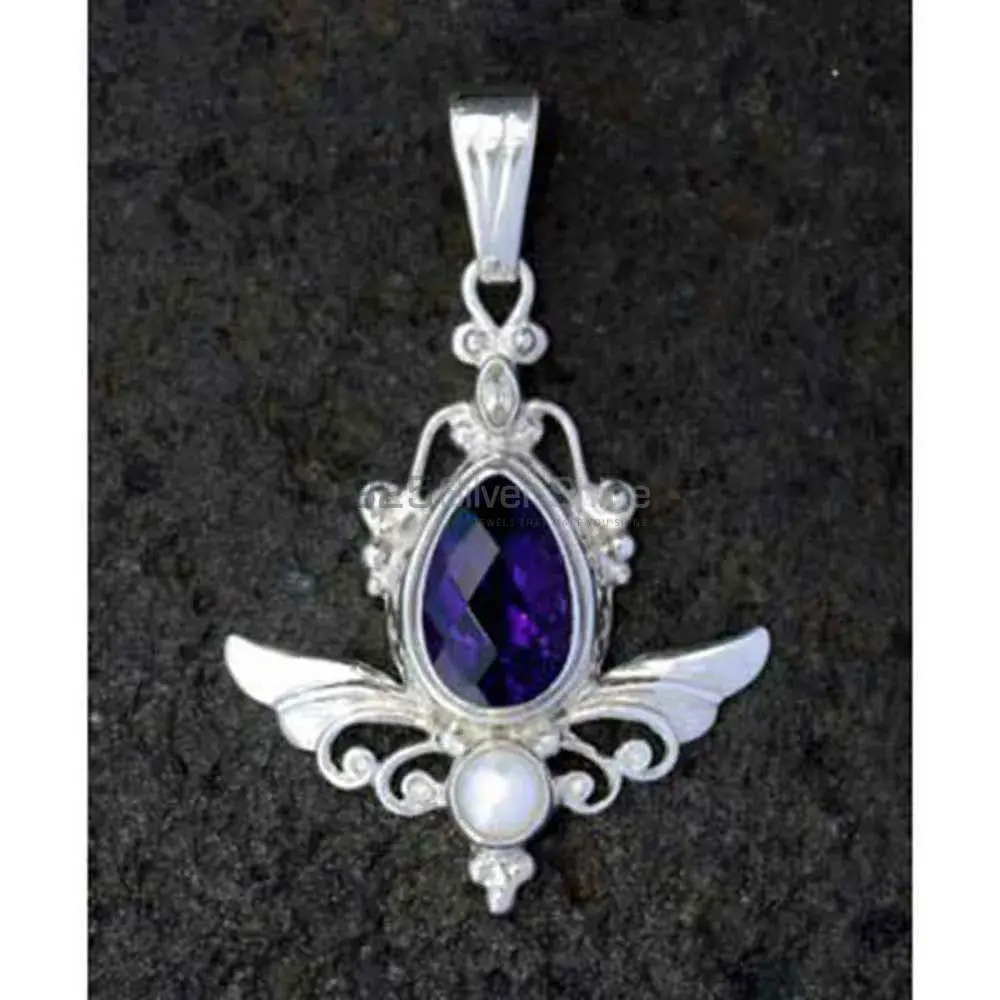 Best Quality Multi Stone Pendants Wholesaler In Fine Sterling Silver Jewelry 925SSP361_2