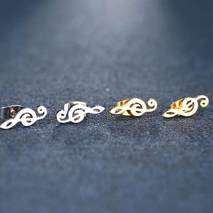 Best Quality Music Stud Earring In Sterling Silver MSME415_1