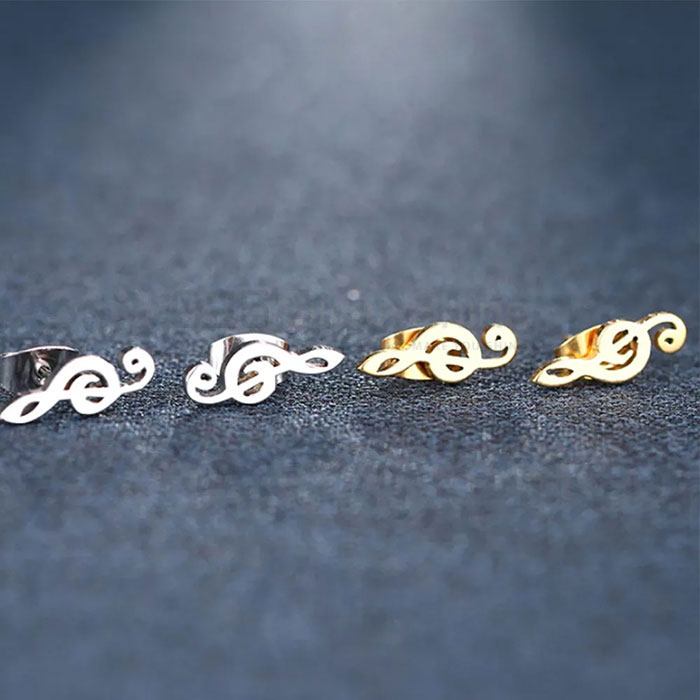 Music Stud Earring In Sterling Silver MSME415_1