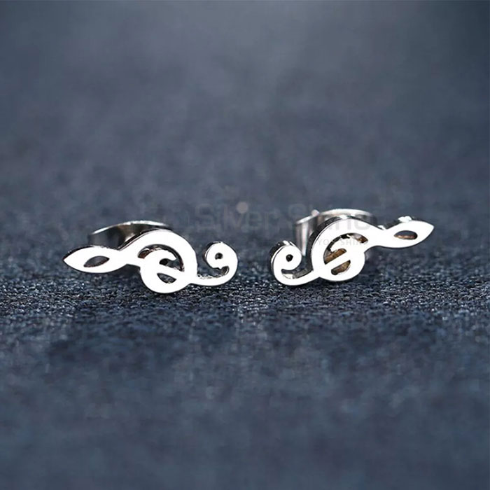 Music Stud Earring In Sterling Silver MSME415_2