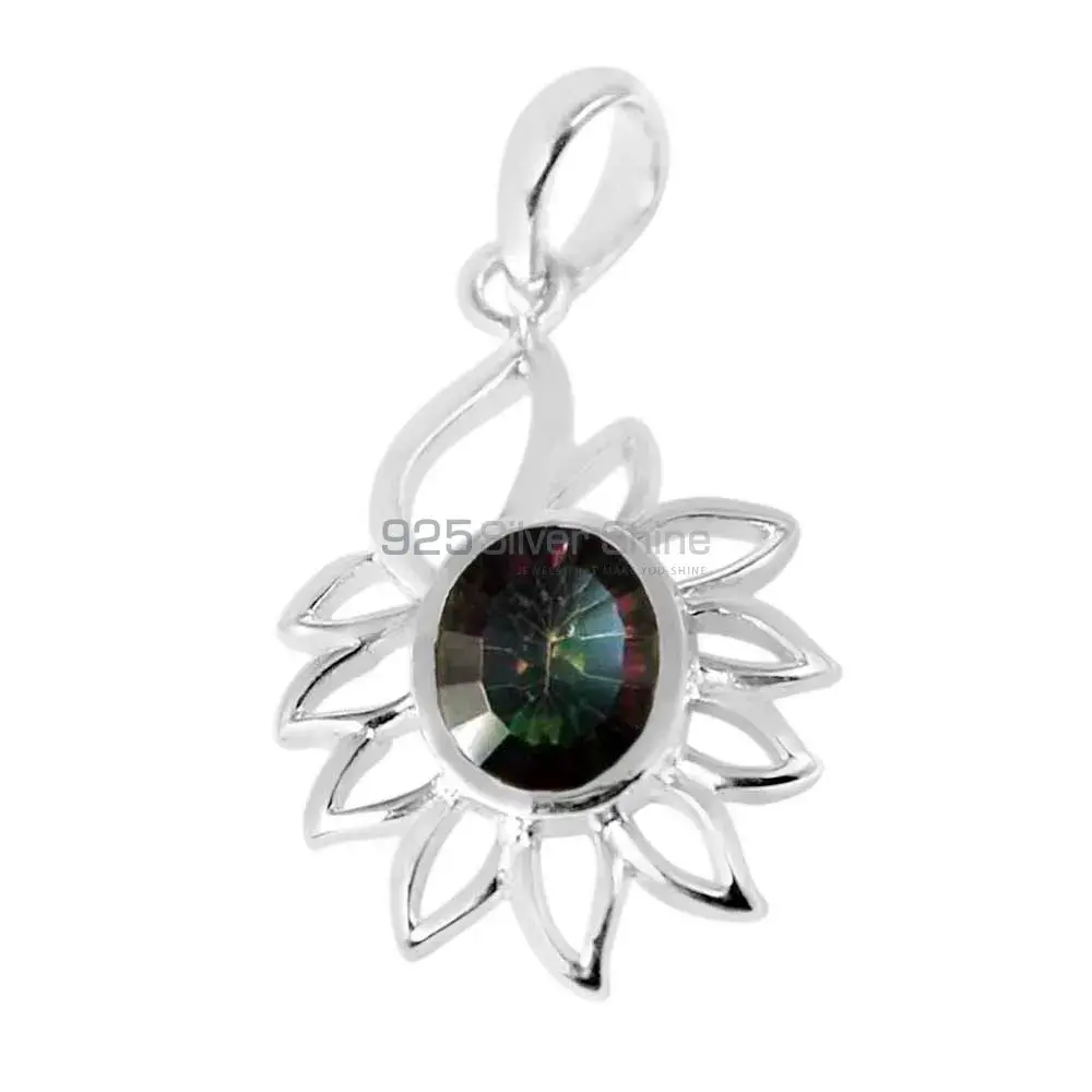 Best Quality Mystic Topaz Gemstone Pendants Suppliers In 925 Fine Silver Jewelry 925SP218-2_0
