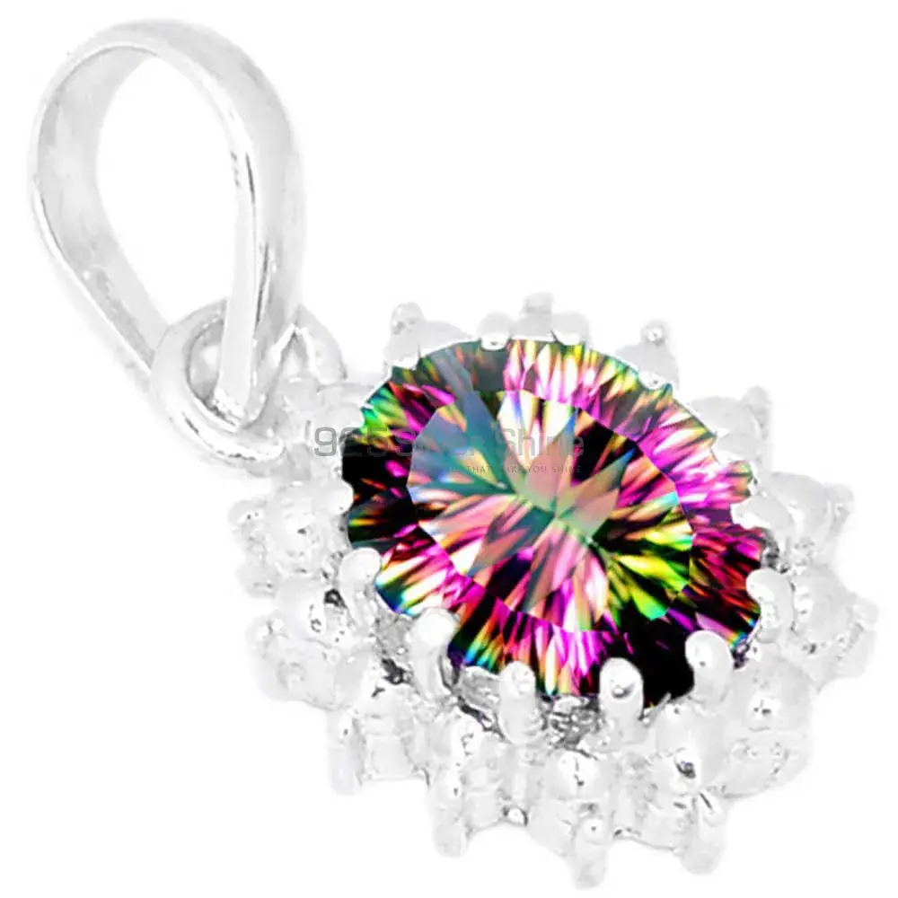 Mystic Topaz Gemstone Pendants In Fine Sterling Silver Jewelry 925SP267-5