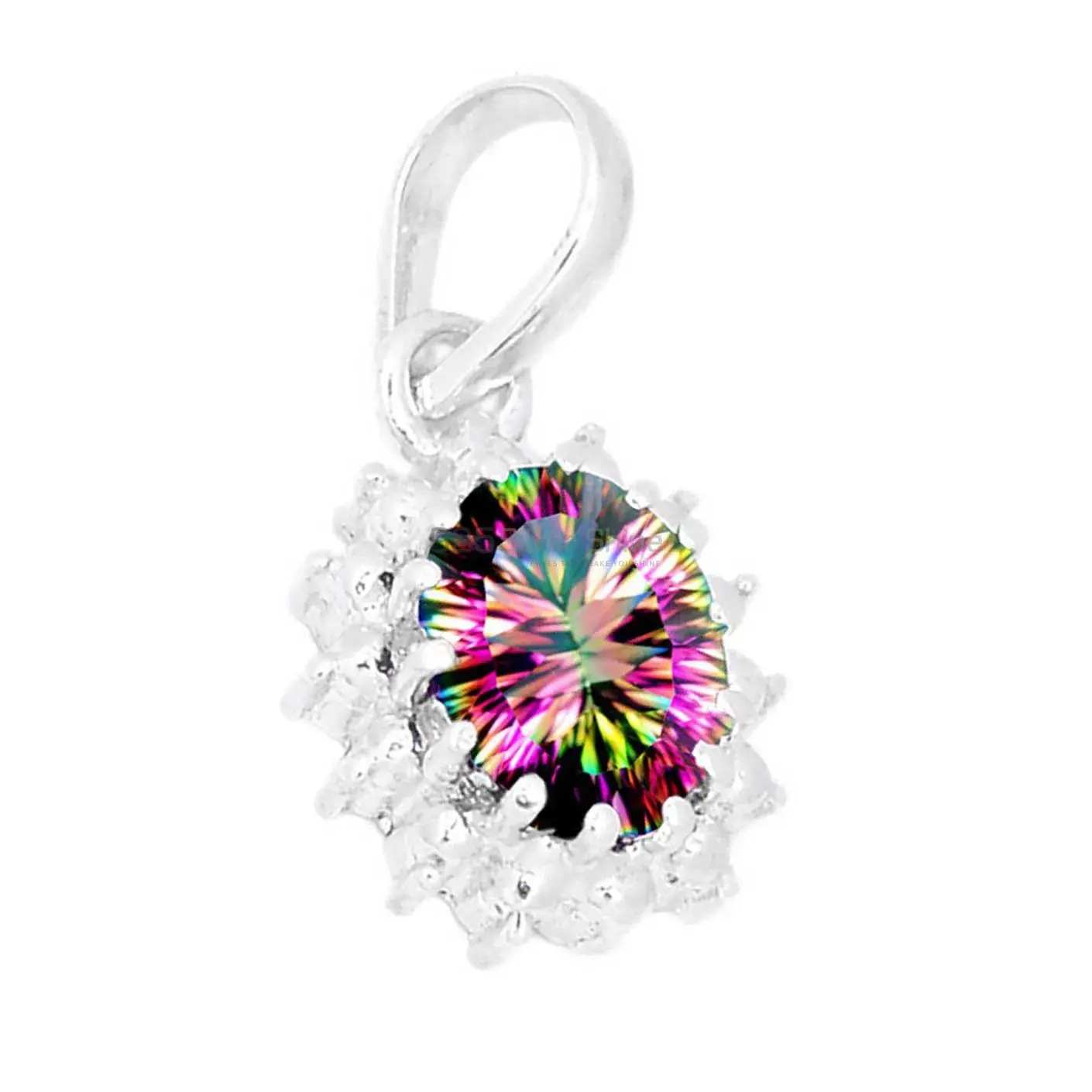 Mystic Topaz Gemstone Pendants In Fine Sterling Silver Jewelry 925SP267-5_1
