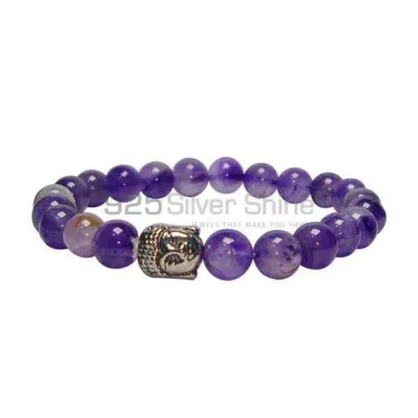 Best Quality Natural Amethyst Gemstone Beads Bracelets 925BB110