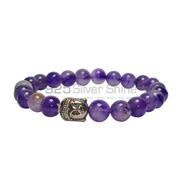 Natural Amethyst Gemstone Beads Bracelets 925BB110