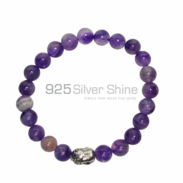 Best Quality Natural Amethyst Gemstone Beads Bracelets 925BB110_0