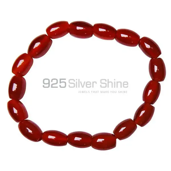 Natural Carnelian Gemstone Beads Bracelets 925BB145