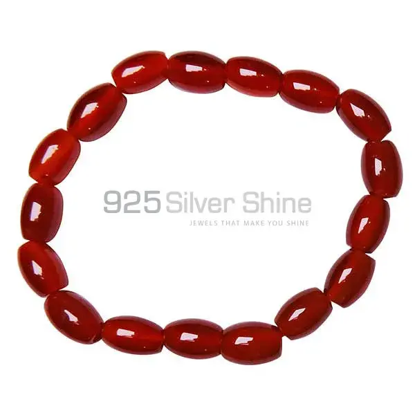 Best Quality Natural Carnelian Gemstone Beads Bracelets 925BB145_0