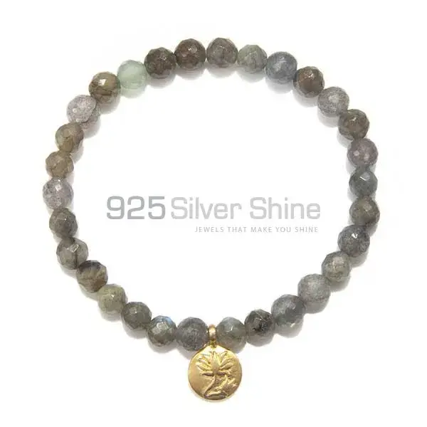 Best Quality Natural Labradorite Gemstone Beads Bracelets 925BB168