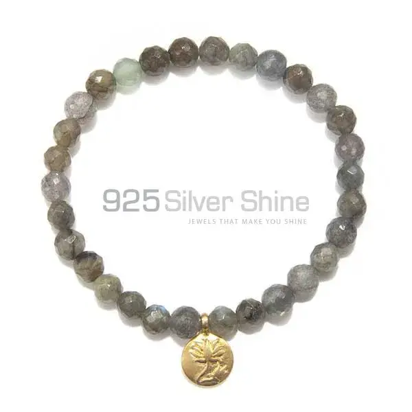 Natural Labradorite Gemstone Beads Bracelets 925BB168
