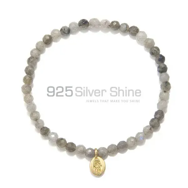 Natural Labradorite Gemstone Beads Bracelets 925BB168_0