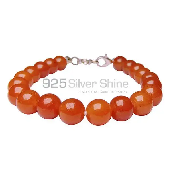 Natural Carnelian Gemstone Beads Bracelets 925BB144