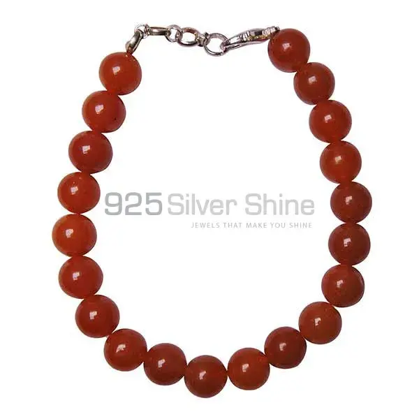 Natural Carnelian Gemstone Beads Bracelets 925BB144_1