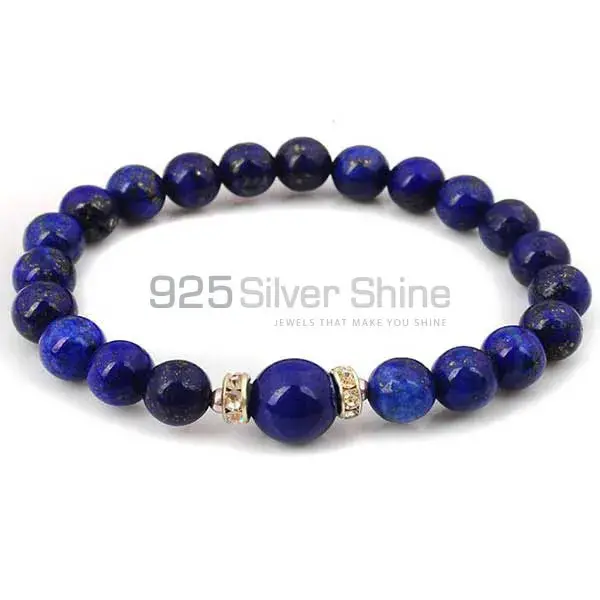 Natural Lapis Lazuli Gemstone Beads Bracelets 925BB172