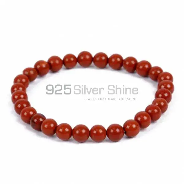 Best Quality Natural Red Jasper Gemstone Beads Bracelets 925BB198