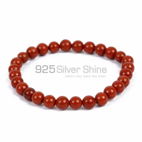 Natural Red Jasper Gemstone Beads Bracelets 925BB198