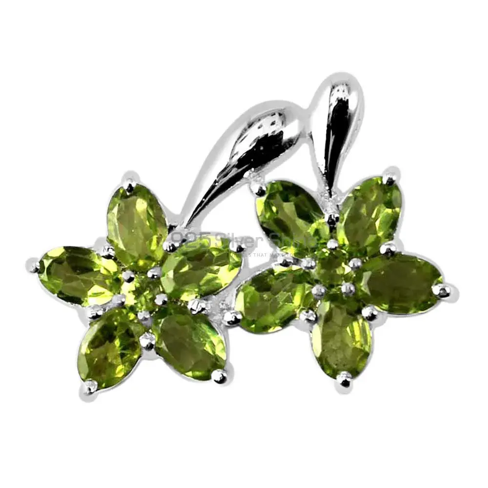 Peridot Gemstone Pendants In 925 Fine Silver Jewelry 925SP258-1_1