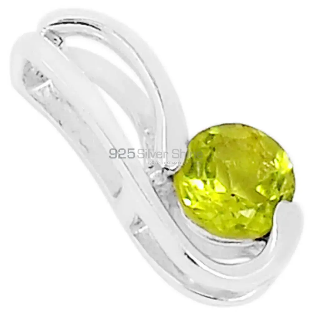 Best Quality Peridot Gemstone Pendants Suppliers In 925 Fine Silver Jewelry 925SSP332-4