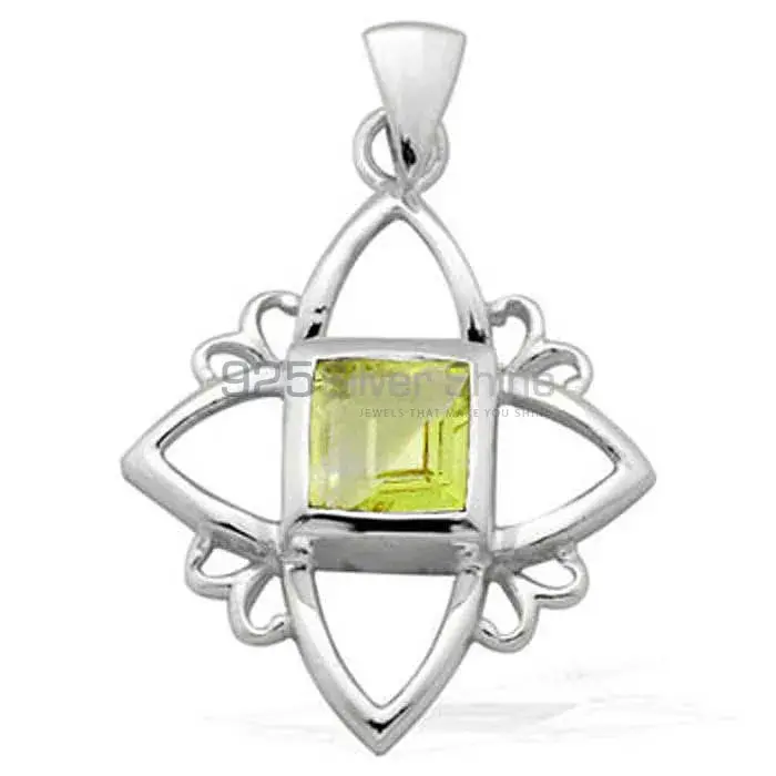 Best Quality Peridot Gemstone Pendants Wholesaler In Fine Sterling Silver Jewelry 925SP1563