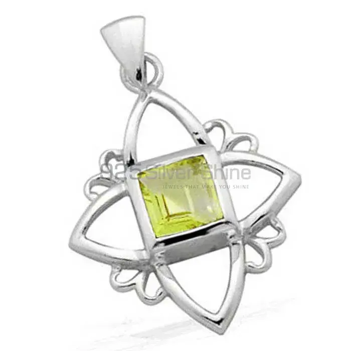 Best Quality Peridot Gemstone Pendants Wholesaler In Fine Sterling Silver Jewelry 925SP1563_0