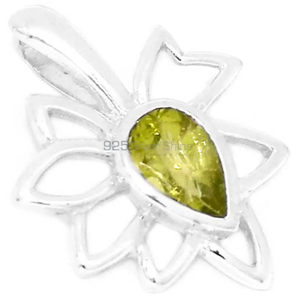 Best Quality Peridot Gemstone Pendants Wholesaler In Fine Sterling Silver Jewelry 925SP287-1