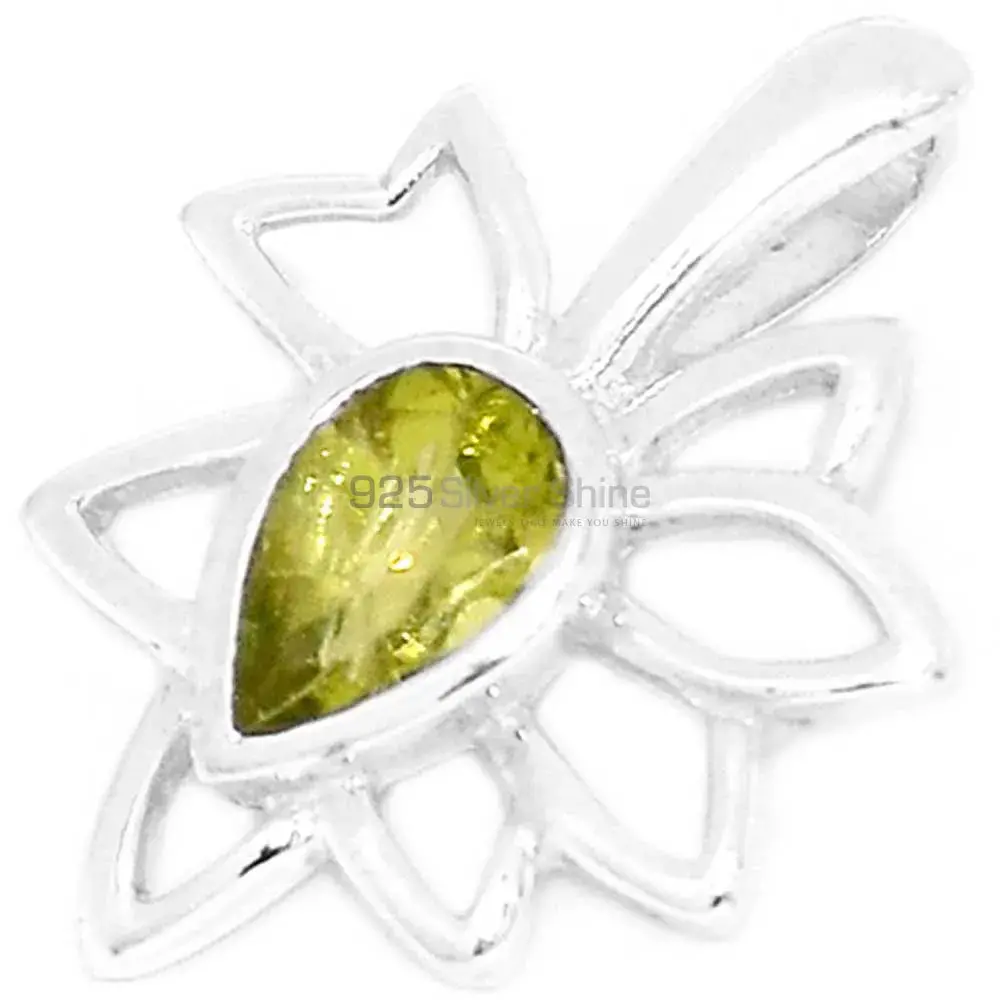 Best Quality Peridot Gemstone Pendants Wholesaler In Fine Sterling Silver Jewelry 925SP287-1_0