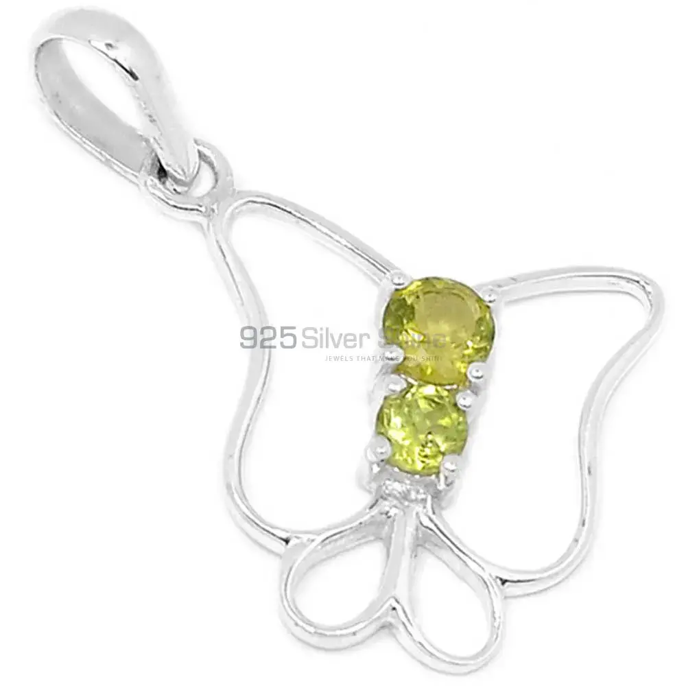 Best Quality Peridot Gemstone Pendants Wholesaler In Fine Sterling Silver Jewelry 925SP299-2