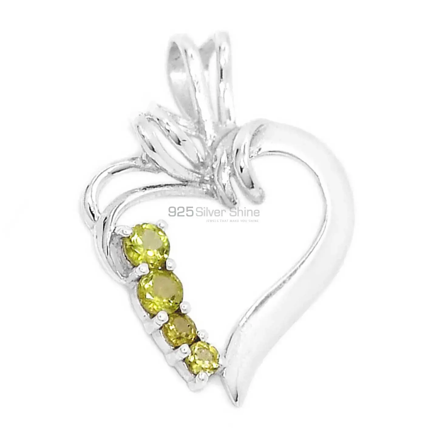 Best Quality Peridot Gemstone Pendants Wholesaler In Fine Sterling Silver Jewelry 925SP299-2_0