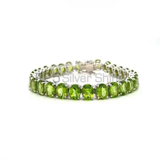 Best Quality Peridot Gemstone Tennis Bracelets In Solid Sterling Silver Jewelry 925SB191
