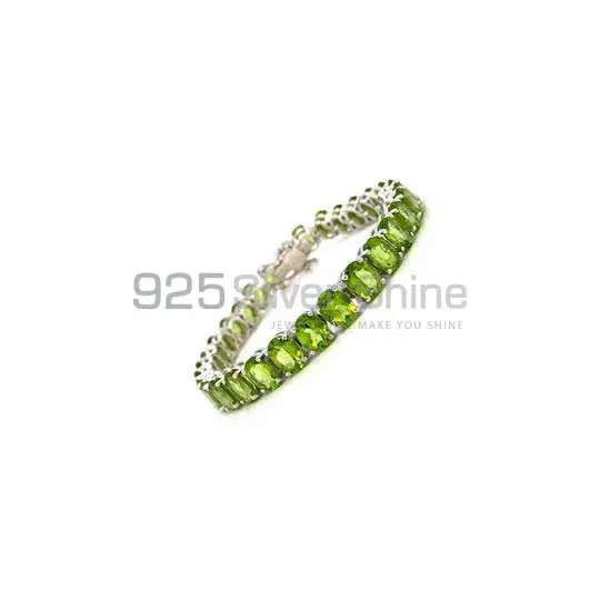 Peridot Gemstone Tennis Bracelets In Solid Sterling Silver Jewelry 925SB191_0
