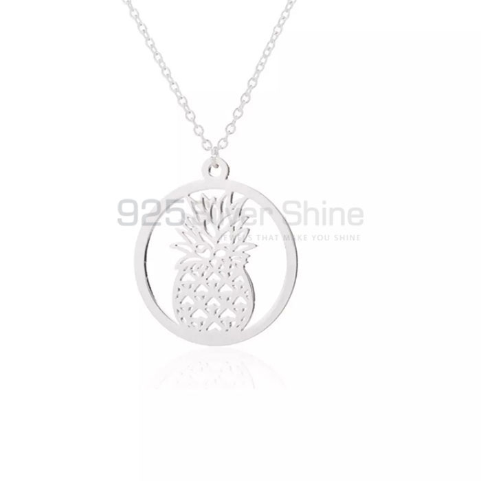 Pineapple Minimalist Chain Necklace In Sterling Silver FRMN274