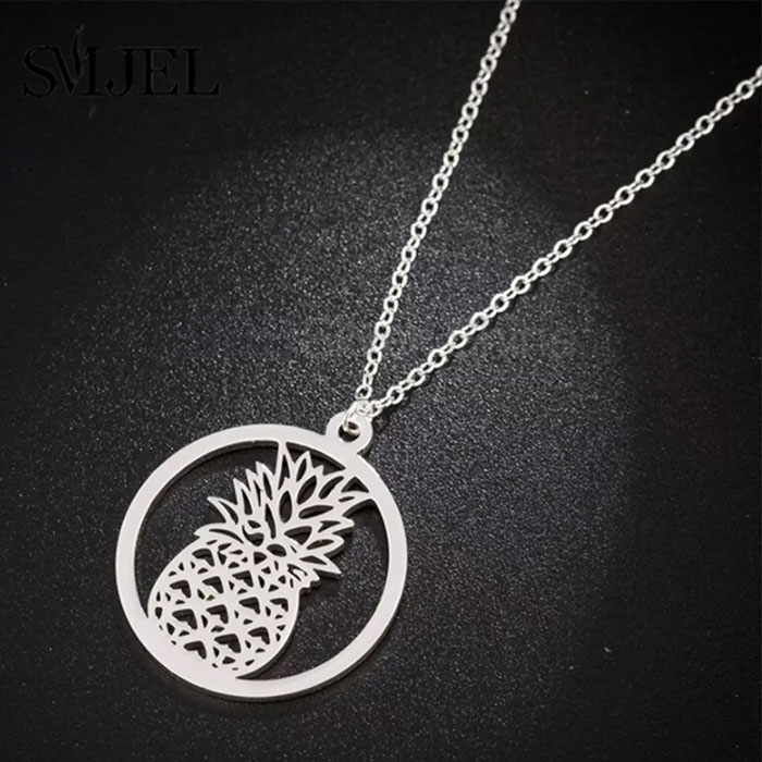 Best Quality Pineapple Minimalist Chain Necklace In Sterling Silver FRMN274_0
