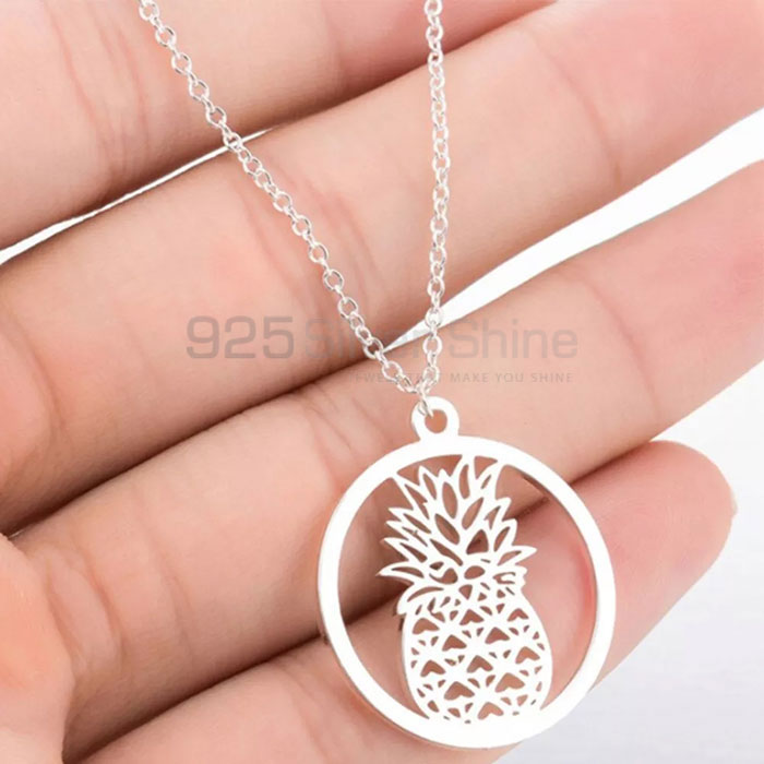 Pineapple Minimalist Chain Necklace In Sterling Silver FRMN274_1