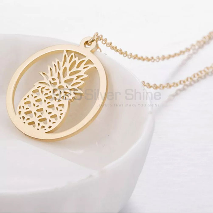 Pineapple Minimalist Chain Necklace In Sterling Silver FRMN274_2