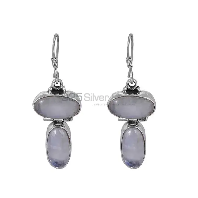 Rainbow Moonstone Dangle Earring In Sterling Silver Jewelry 925SE35_0
