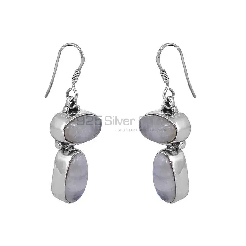 Best Quality Rainbow Moonstone Dangle Earring In Sterling Silver Jewelry 925SE35_0