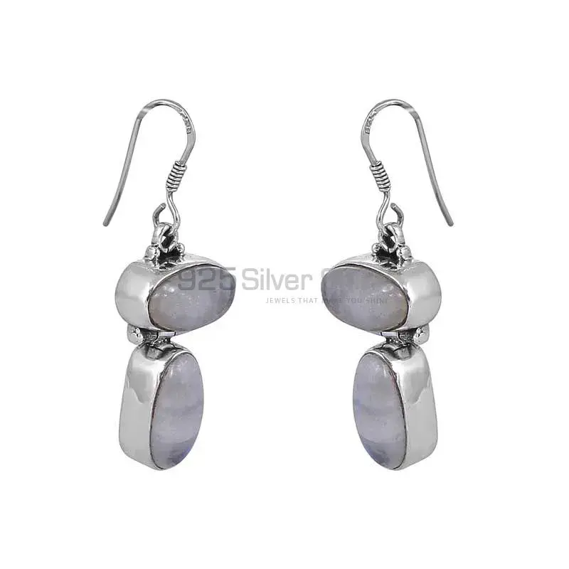 Rainbow Moonstone Dangle Earring In Sterling Silver Jewelry 925SE35_1