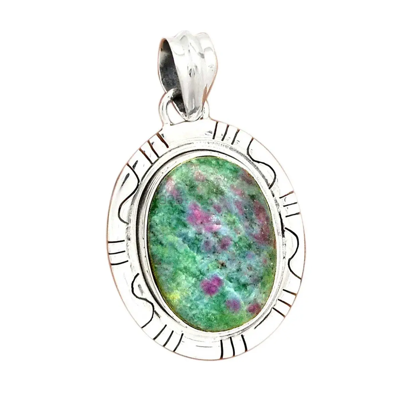 Best Quality Ruby Zoisite Gemstone Handmade Pendants In 925 Sterling Silver Jewelry 925SP40-4_1