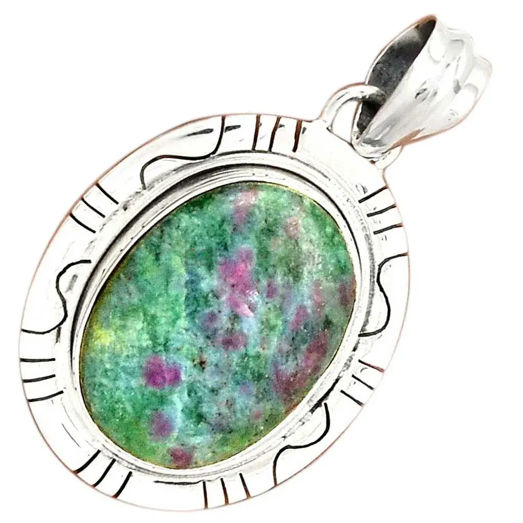 Best Quality Ruby Zoisite Gemstone Handmade Pendants In 925 Sterling Silver Jewelry 925SP40-4_2