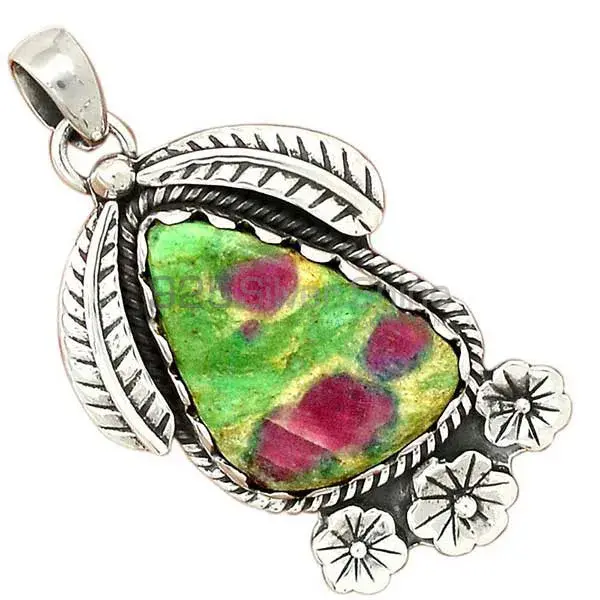 Best Quality Ruby Zoisite Gemstone Handmade Pendants In 925 Sterling Silver Jewelry 925SP54-4