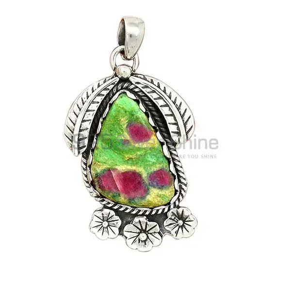 Best Quality Ruby Zoisite Gemstone Handmade Pendants In 925 Sterling Silver Jewelry 925SP54-4_1