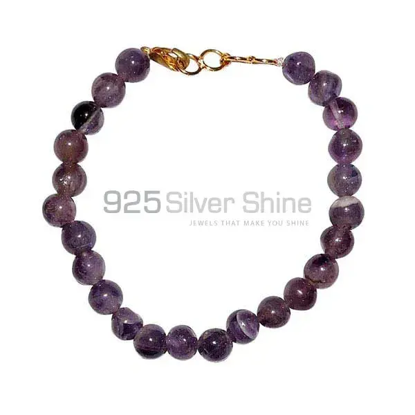 Semi Precious Amethyst Gemstone Beads Bracelets 925BB112_0