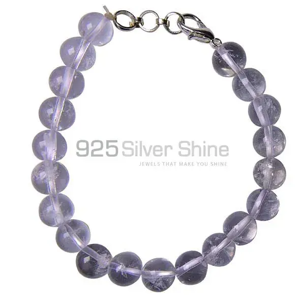 Semi Precious Amethyst Gemstone Beads Bracelets 925BB112_1