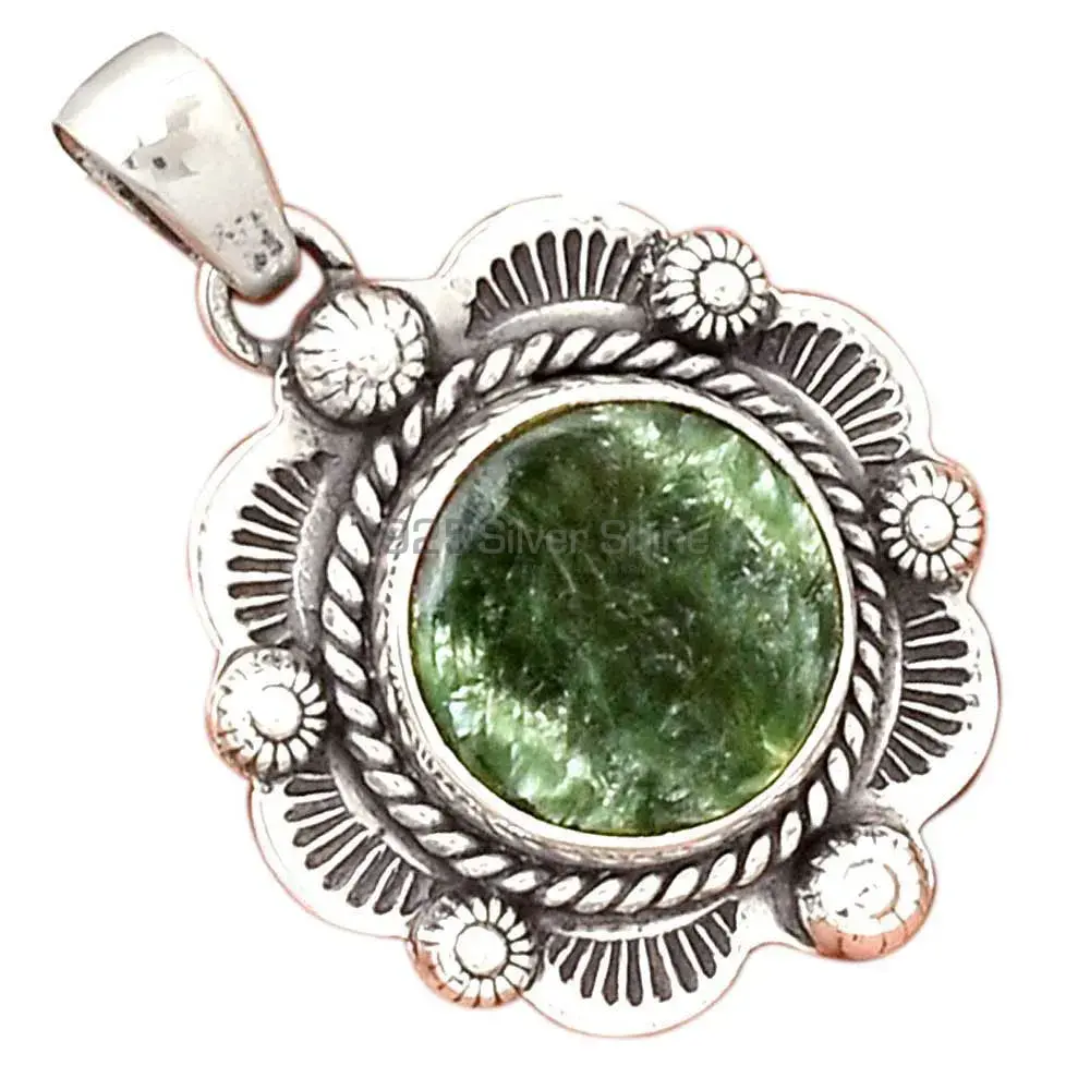 Best Quality Seraphinite Gemstone Pendants Suppliers In 925 Fine Silver Jewelry 925SP080-2