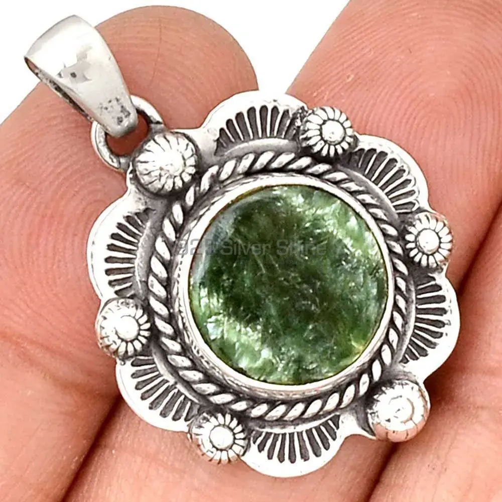Best Quality Seraphinite Gemstone Pendants Suppliers In 925 Fine Silver Jewelry 925SP080-2_0