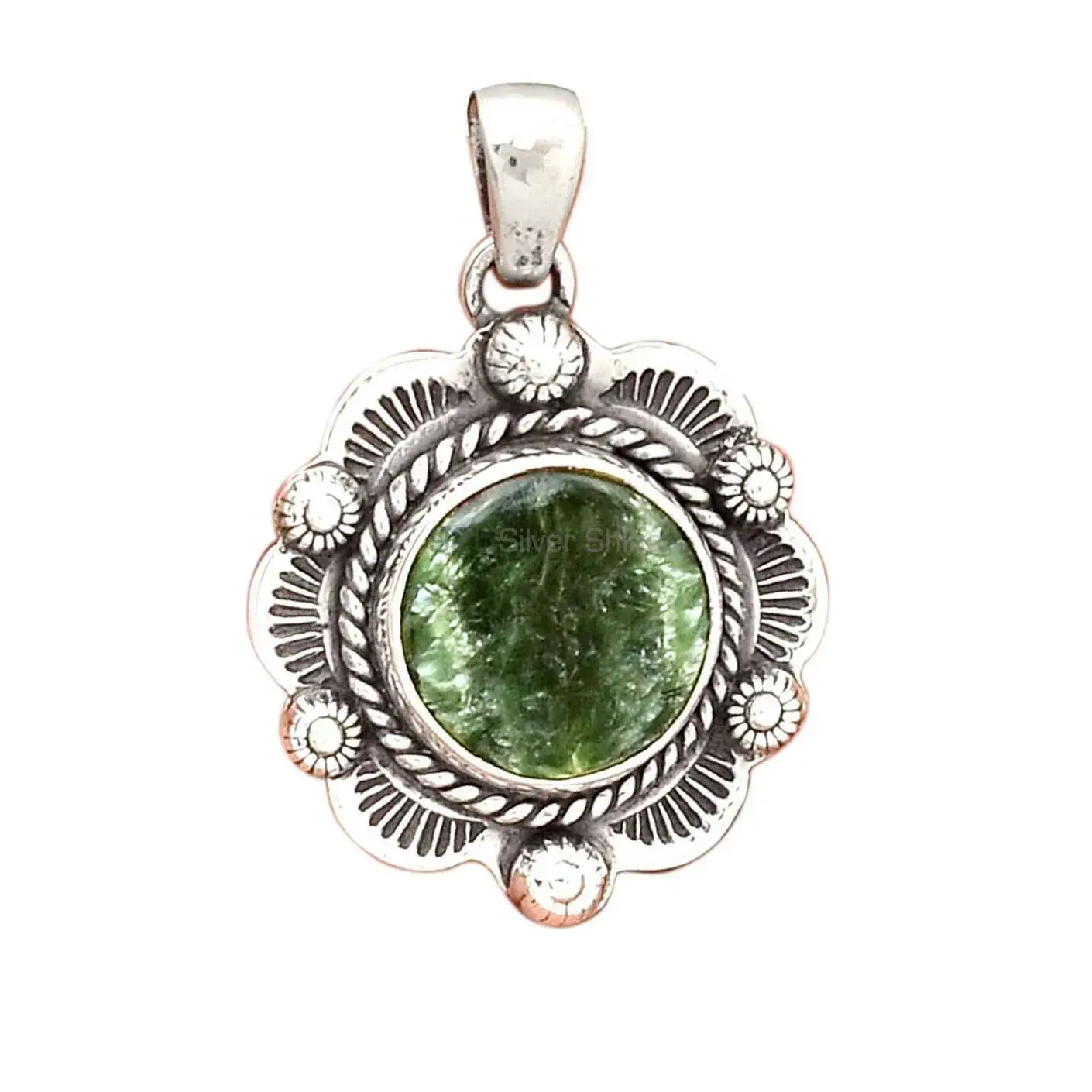 Best Quality Seraphinite Gemstone Pendants Suppliers In 925 Fine Silver Jewelry 925SP080-2_1