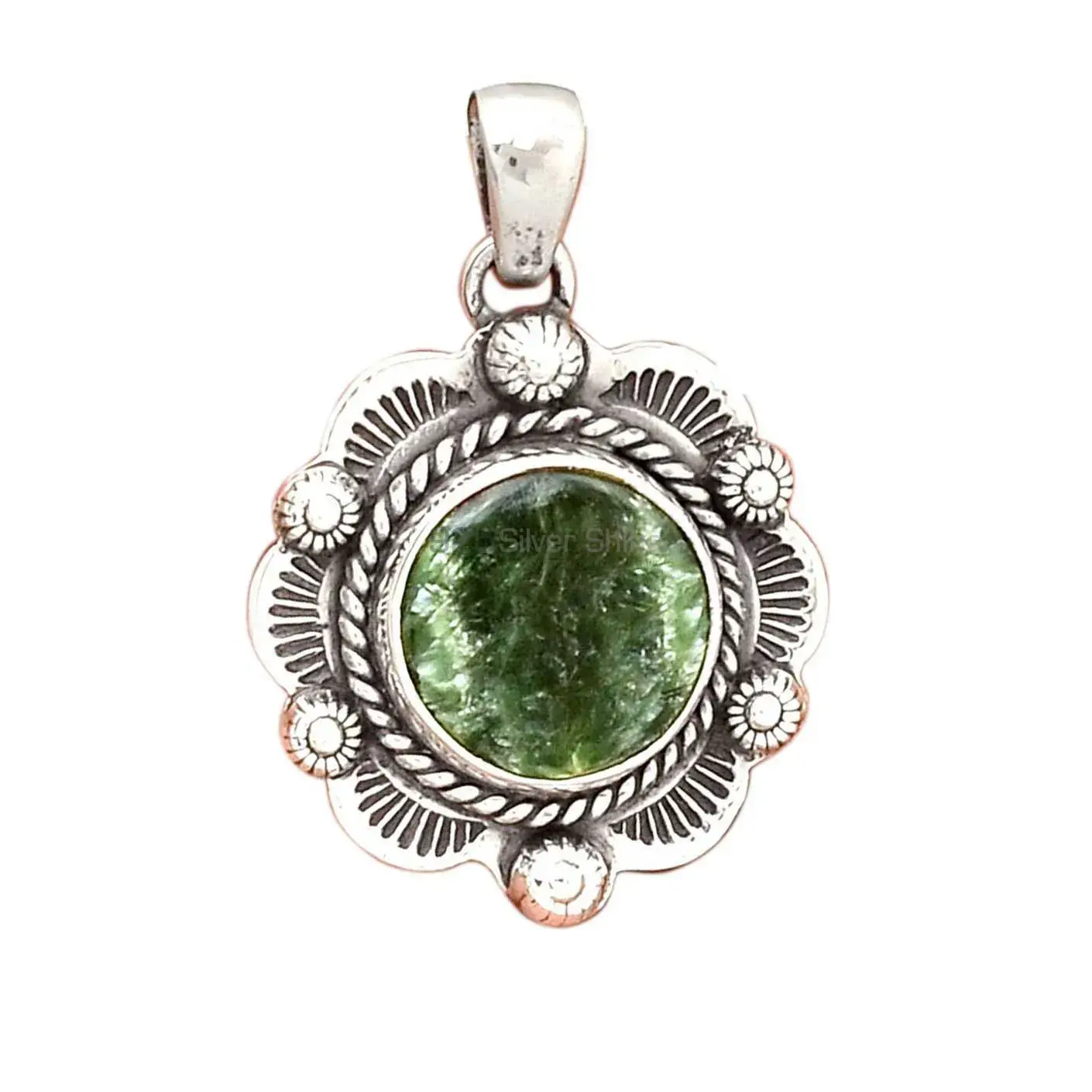 Seraphinite Gemstone Pendants In 925 Fine Silver Jewelry 925SP080-2_2